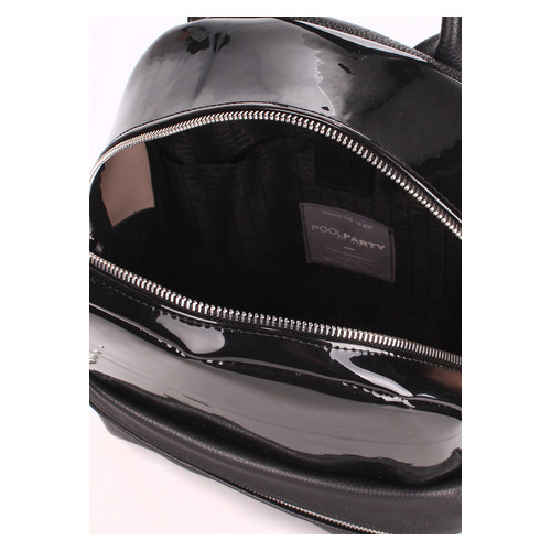 Рюкзак жіночий шкіряний Poolparty Mini Чорний (mini-bckpck-transparent-black) фото №4