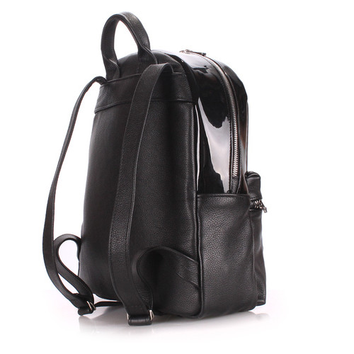 Рюкзак жіночий шкіряний Poolparty Mini Чорний (mini-bckpck-transparent-black) фото №3