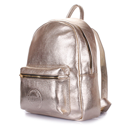 Рюкзак жіночий шкіряний Poolparty Xs Золотий (xs-bckpck-leather-gold) фото №2