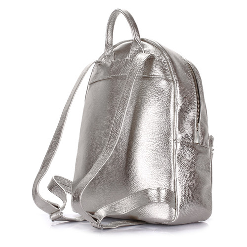 Жіночий шкіряний рюкзак Poolparty Xs Срібний (xs-bckpck-leather-silver) фото №3