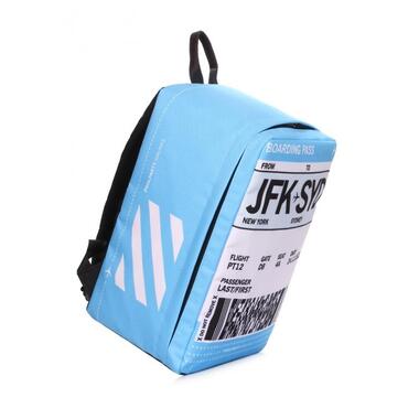 Рюкзак для ручної поклажі POOLPARTY Hub 40x25x20см Ryanair / Wizz Air / МАУ блакитний (hub-boardingpass) фото №5