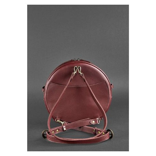 Шкіряна жіноча кругла сумка-рюкзак Maxi бордова Blank Note BN-BAG-30-vin фото №5