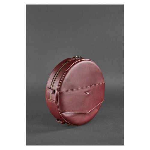 Шкіряна жіноча кругла сумка-рюкзак Maxi бордова Blank Note BN-BAG-30-vin фото №3