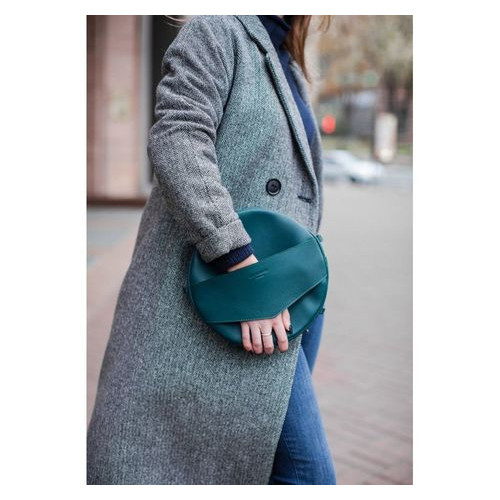 Шкіряна жіноча кругла сумка-рюкзак Maxi зелена BN-BAG-30-malachite фото №1