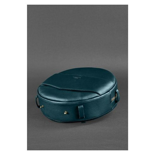 Шкіряна жіноча кругла сумка-рюкзак Maxi зелена BN-BAG-30-malachite фото №4