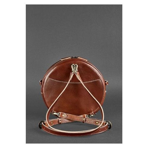 Шкіряна жіноча кругла сумка-рюкзак Maxi світло-коричнева Blank Note BN-BAG-30-k фото №5
