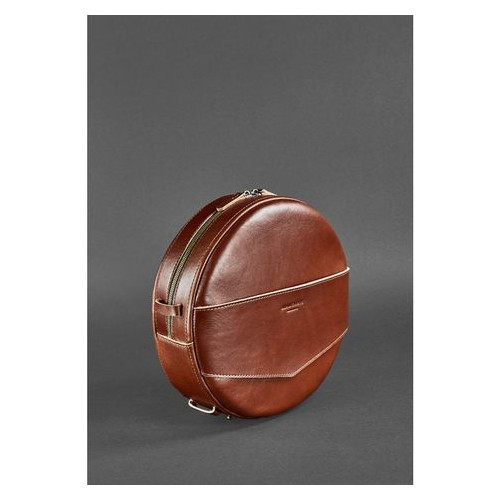 Шкіряна жіноча кругла сумка-рюкзак Maxi світло-коричнева Blank Note BN-BAG-30-k фото №3