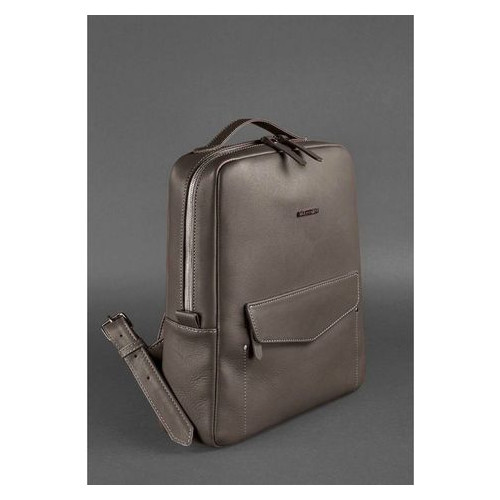 Шкіряний міський жіночий рюкзак на блискавці Cooper темно-бежевий Blank Note BN-BAG-19-beige фото №2