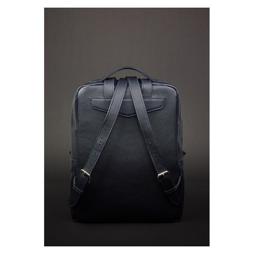 Шкіряний міський жіночий рюкзак на блискавці Cooper темно-синій Blank Note BN-BAG-19-mystic фото №3