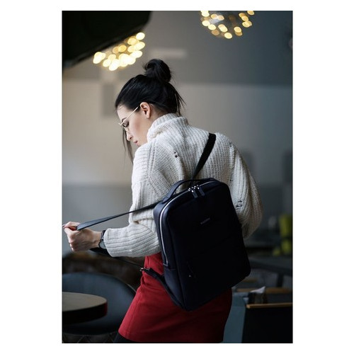 Шкіряний міський жіночий рюкзак на блискавці Cooper темно-синій Blank Note BN-BAG-19-mystic фото №6
