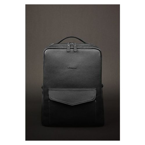 Шкіряний жіночий рюкзак на блискавці Cooper чорний Blank Note BN-BAG-19-noir фото №2