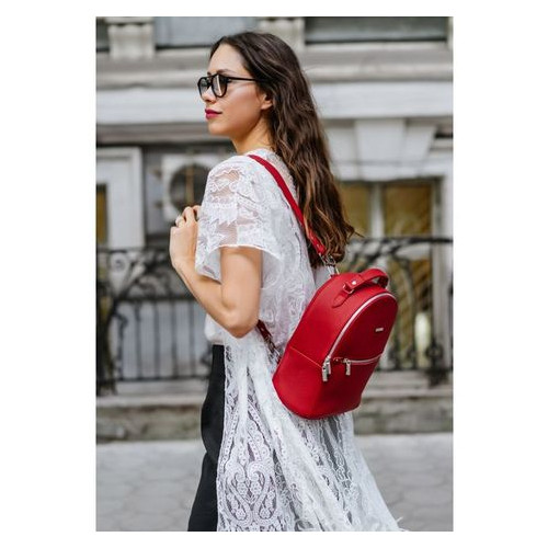 Шкіряний жіночий міні-рюкзак Kylie червоний Blank Note BN-BAG-22-rubin фото №7
