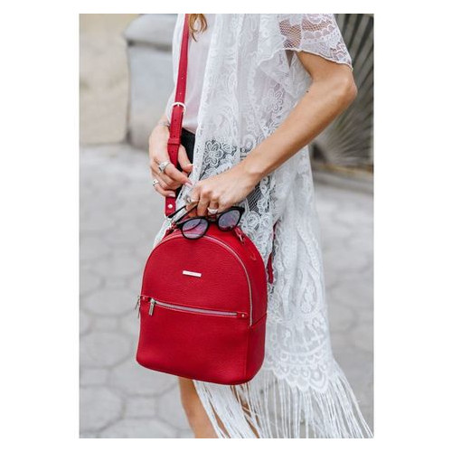 Шкіряний жіночий міні-рюкзак Kylie червоний Blank Note BN-BAG-22-rubin фото №6