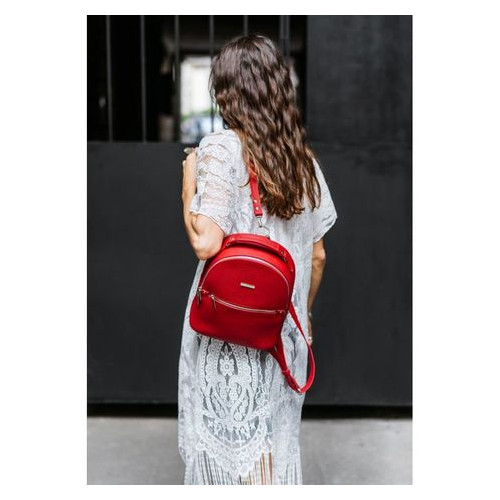 Шкіряний жіночий міні-рюкзак Kylie червоний Blank Note BN-BAG-22-rubin фото №8