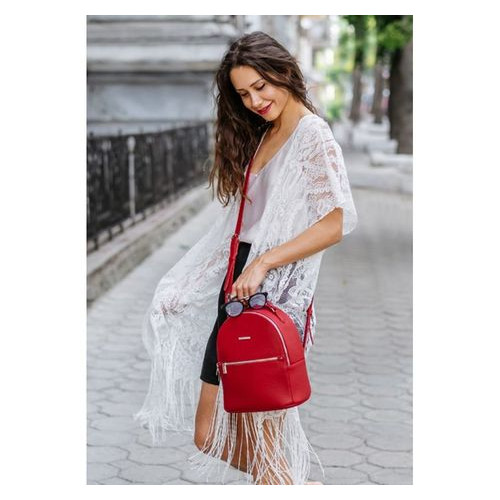Шкіряний жіночий міні-рюкзак Kylie червоний Blank Note BN-BAG-22-rubin фото №9