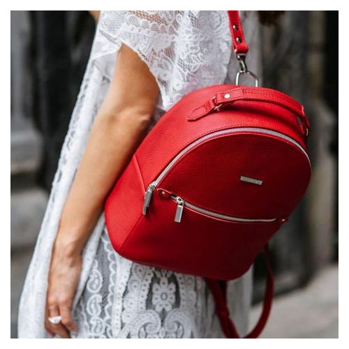 Шкіряний жіночий міні-рюкзак Kylie червоний Blank Note BN-BAG-22-rubin фото №10