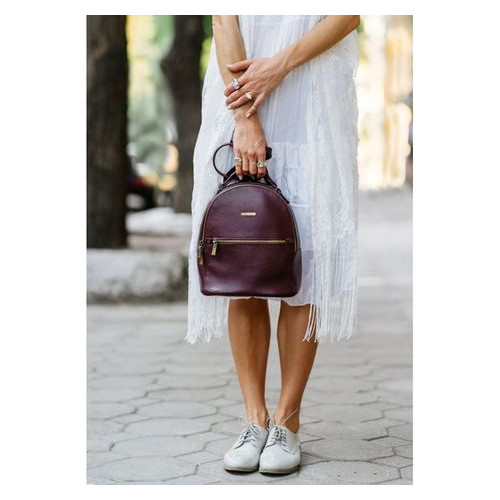 Шкіряний жіночий міні-рюкзак Kylie Марсала Blank Note BN-BAG-22-marsala фото №8