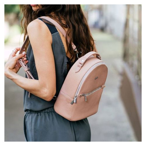 Шкіряний жіночий міні-рюкзак Kylie рожевий Blank Note BN-BAG-22-barbi фото №9