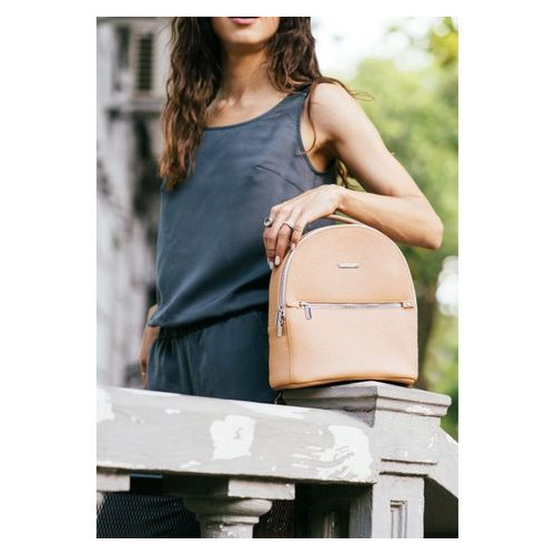Шкіряний жіночий міні-рюкзак Kylie світло-бежевий Blank Note BN-BAG-22-crem-brule фото №7