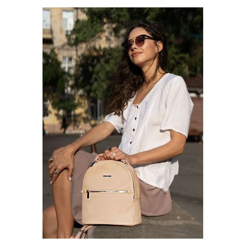 Шкіряний жіночий міні-рюкзак Kylie світло-бежевий Blank Note BN-BAG-22-crem-brule фото №6