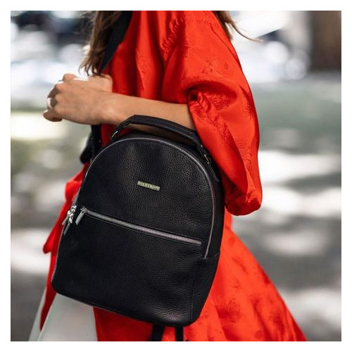 Шкіряний жіночий міні-рюкзак Kylie чорний Blank Note BN-BAG-22-onyx фото №10