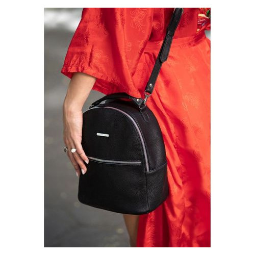 Шкіряний жіночий міні-рюкзак Kylie чорний Blank Note BN-BAG-22-onyx фото №7
