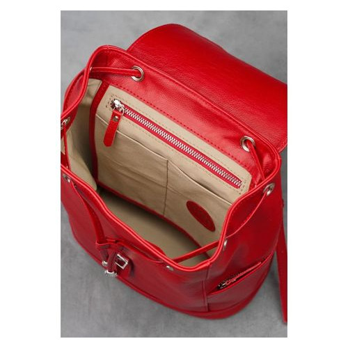 Шкіряний жіночий рюкзак Олсен червоний Blank Note BN-BAG-13-rubin фото №4