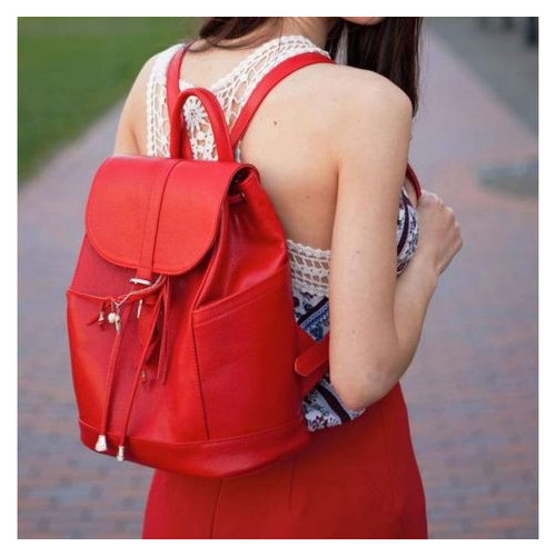 Шкіряний жіночий рюкзак Олсен червоний Blank Note BN-BAG-13-rubin фото №9