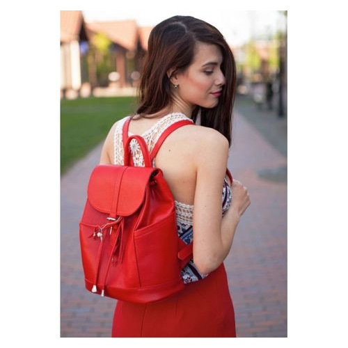 Шкіряний жіночий рюкзак Олсен червоний Blank Note BN-BAG-13-rubin фото №1