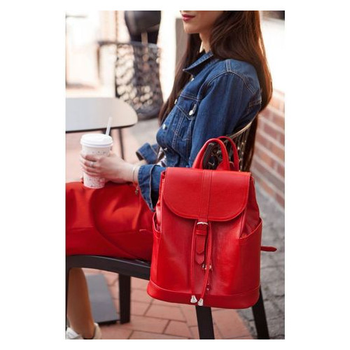 Шкіряний жіночий рюкзак Олсен червоний Blank Note BN-BAG-13-rubin фото №7