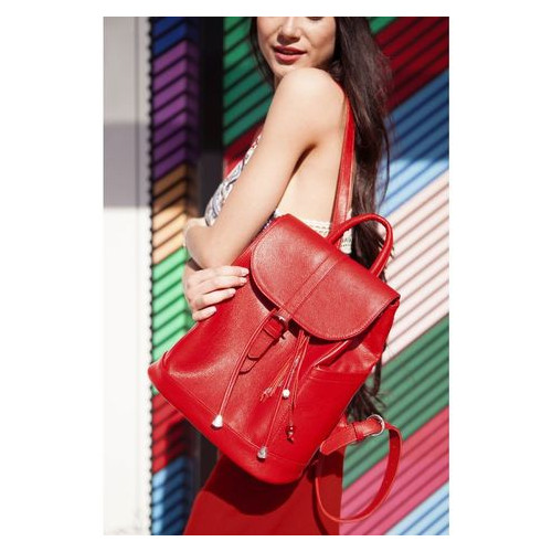 Шкіряний жіночий рюкзак Олсен червоний Blank Note BN-BAG-13-rubin фото №6