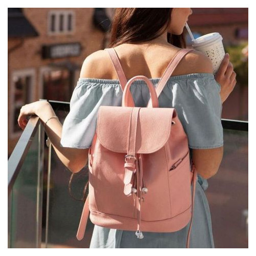 Шкіряний жіночий рюкзак Олсен рожевий Blank Note BN-BAG-13-barbi фото №7
