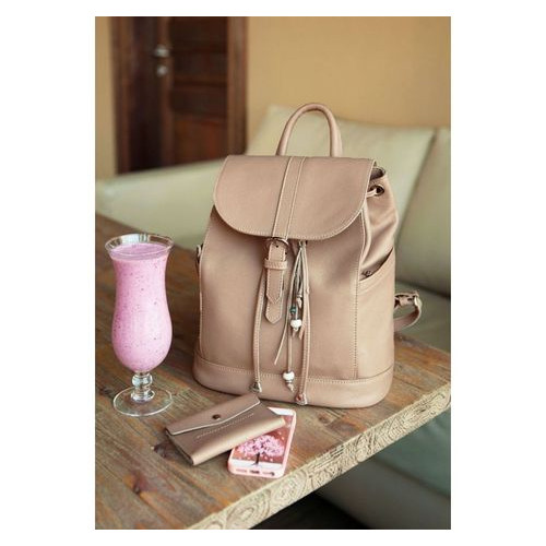 Шкіряний жіночий рюкзак Олсен світло-бежевий Blank Note BN-BAG-13-crem-brule фото №8
