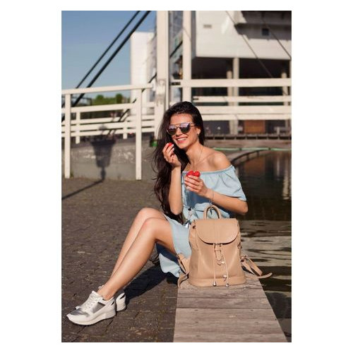 Шкіряний жіночий рюкзак Олсен світло-бежевий Blank Note BN-BAG-13-crem-brule фото №6