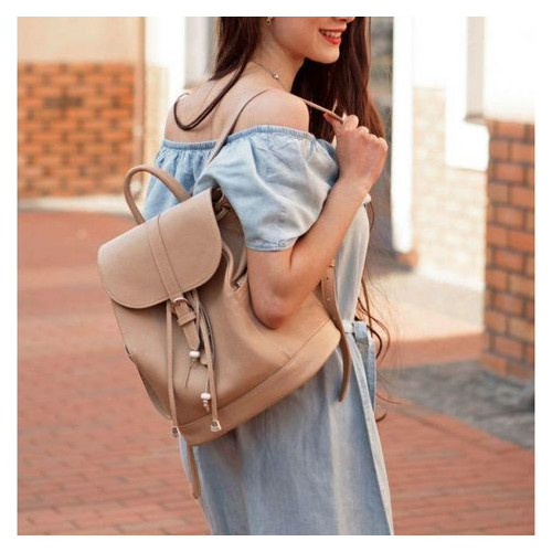 Шкіряний жіночий рюкзак Олсен світло-бежевий Blank Note BN-BAG-13-crem-brule фото №9