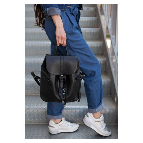 Шкіряний жіночий рюкзак Олсен чорний Blank Note BN-BAG-13-onyx фото №7
