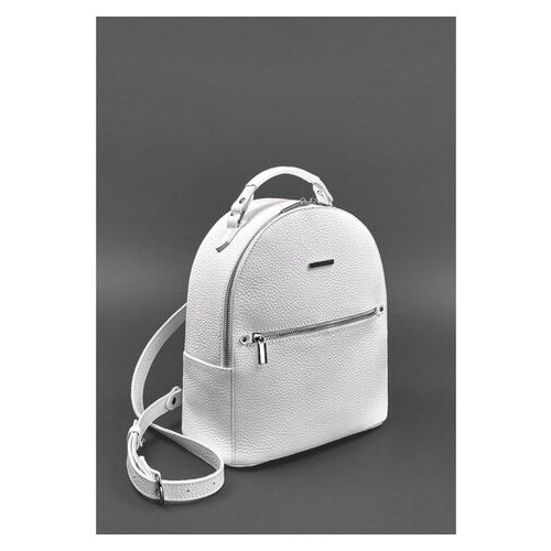 Шкіряний жіночий міні-рюкзак Kylie білий флотар BlankNote (BN-BAG-22-white) фото №3