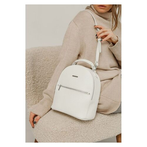 Шкіряний жіночий міні-рюкзак Kylie білий флотар BlankNote (BN-BAG-22-white) фото №1
