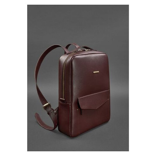 Шкіряний жіночий рюкзак на блискавці Cooper бордовий BlankNote (BN-BAG-19-vin) фото №3