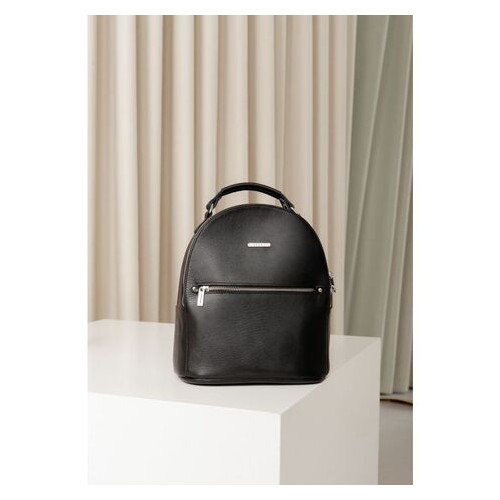 Шкіряний жіночий міні-рюкзак Kylie чорний краст BlankNote (BN-BAG-22-g) фото №2