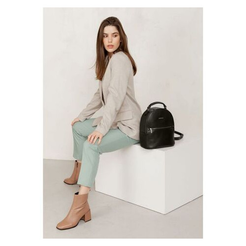 Шкіряний жіночий міні-рюкзак Kylie чорний краст BlankNote (BN-BAG-22-g) фото №3