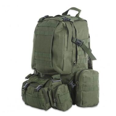 Рюкзак тактичний військовий з підсумками 55 л Tactical Backpack oliva B08 фото №2