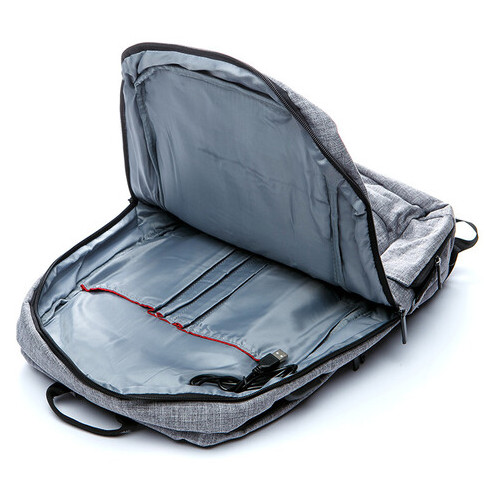 Рюкзак чоловічий міський BST 320021 з Usb портом Світло-Сірий фото №4