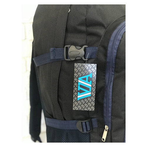 Рюкзак туристический VA T-02-3 65л, черный с синим (77701362) фото №4