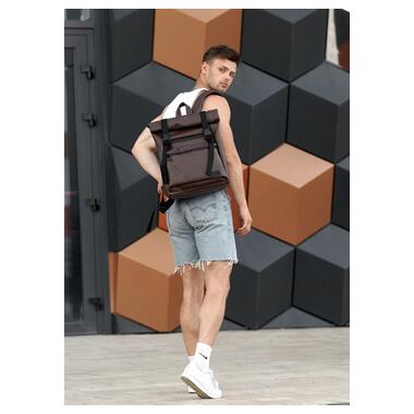 Чоловічий рюкзак ролл Sambag RollTop LTT шоколадний 24238020m
 фото №3