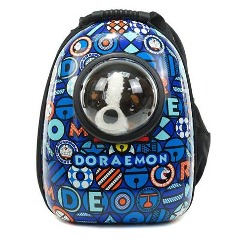 Рюкзак для переноски животных с иллюминатором CosmoPet для кошек и собак Синий Doraemon фото №2