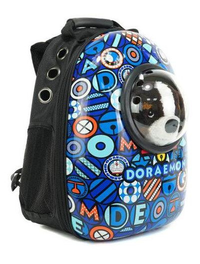 Рюкзак для переноски животных с иллюминатором CosmoPet для кошек и собак Синий Doraemon фото №1