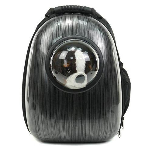 Рюкзак для переноски животных с иллюминатором CosmoPet для кошек и собак Черный фото №2