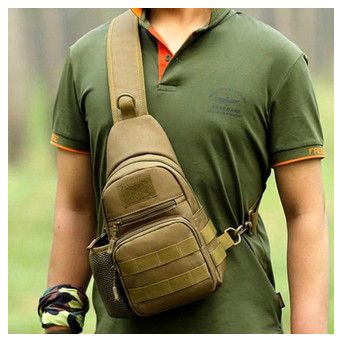 Рюкзак тактичний на одне плече AOKALI Outdoor A14 20L Sand військовий фото №8