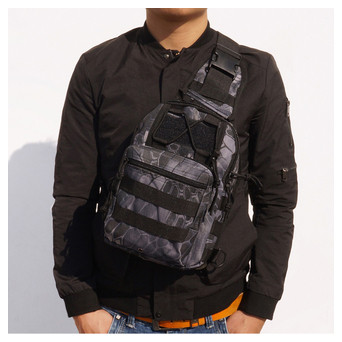 Рюкзак тактичний на одне плече AOKALI Outdoor A14 20L Black Typhon фото №5